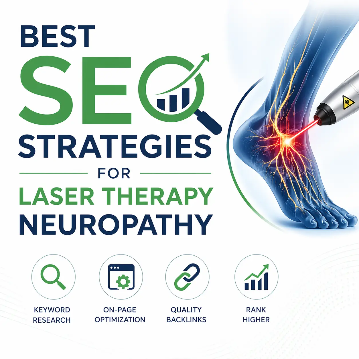 Best SEO strategies for laser therapy and neuropathy chiropractors infographic